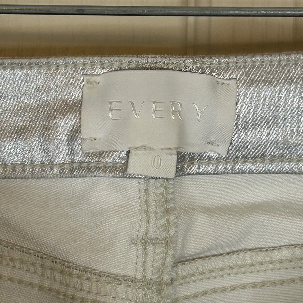EVERY Silver Metallic High Rise Wide Leg Pants Women's Size‎ 0 - Picture 3 of 13
